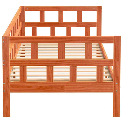 vidaXL Day Bed without Mattress Wax Brown 90x200 cm Solid Wood Pine