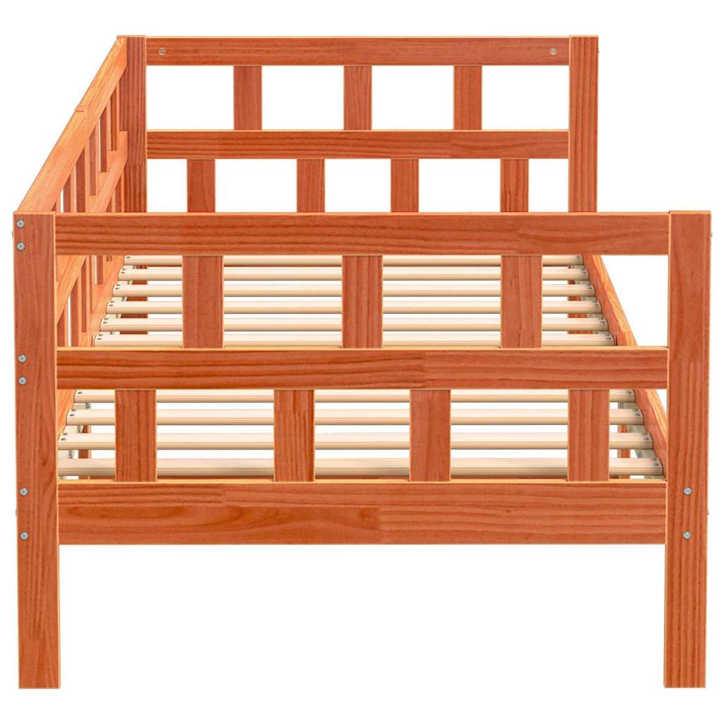 vidaXL Day Bed without Mattress Wax Brown 90x200 cm Solid Wood Pine