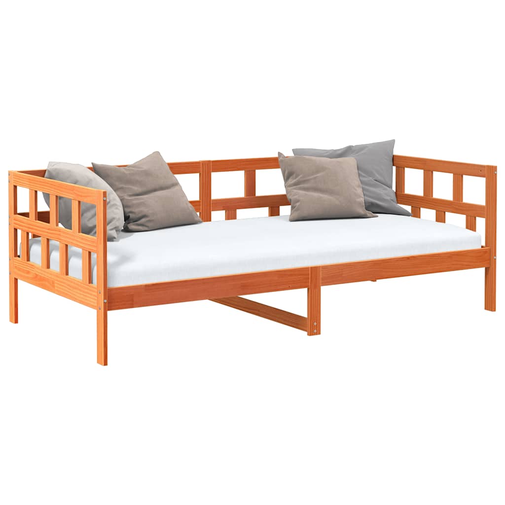 vidaXL Day Bed without Mattress Wax Brown 80x200 cm Solid Wood Pine