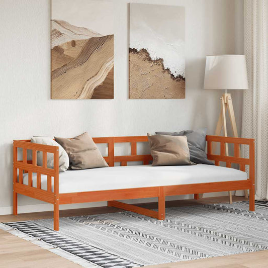 vidaXL Day Bed | Wax brown | Solid pine wood | Single
