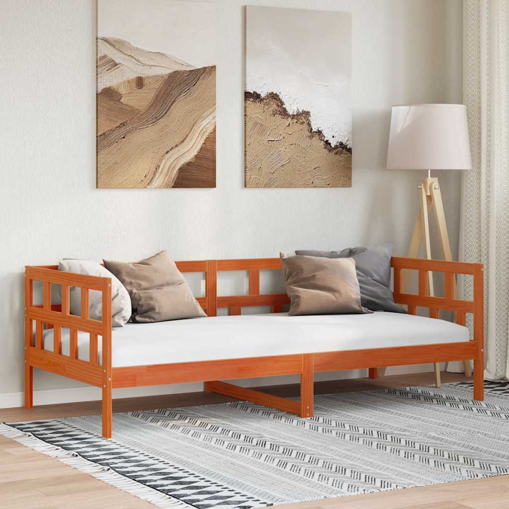 vidaXL Day Bed without Mattress Wax Brown 80x200 cm Solid Wood Pine