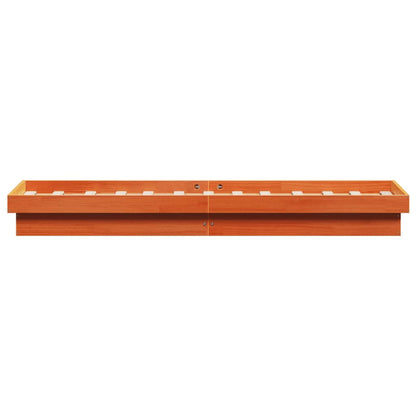 vidaXL LED Bed Frame without Mattress Wax Brown 90x200 cm Solid Wood