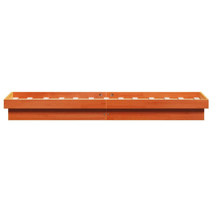 vidaXL LED Bed Frame without Mattress Wax Brown 90x200 cm Solid Wood