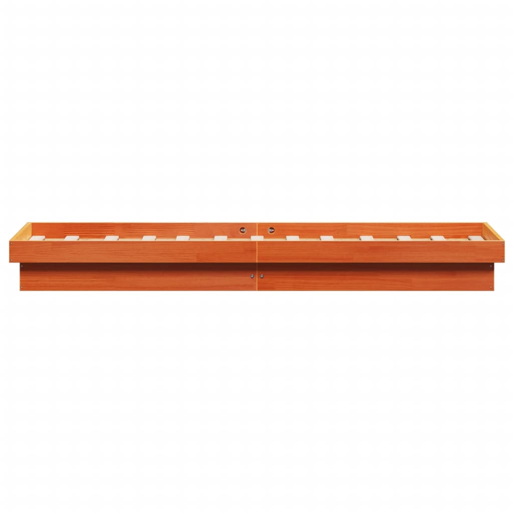 vidaXL LED Bed Frame without Mattress Wax Brown 100x200 cm Solid Wood