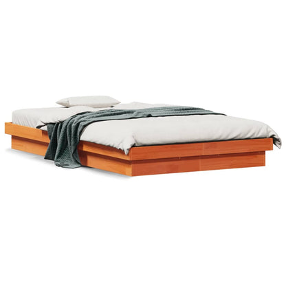 vidaXL Bed Frame | Wax brown | Solid pine wood | Double | Bed Frame