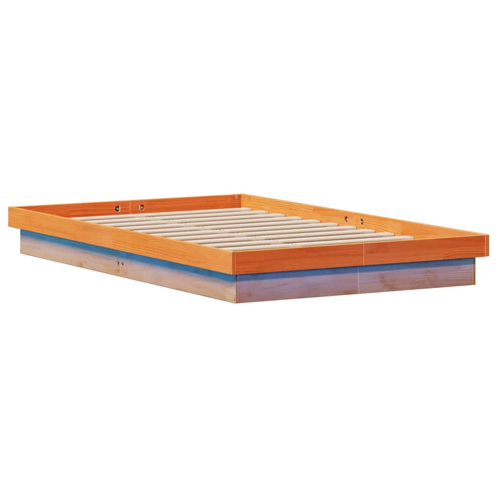 vidaXL Bed Frame | Wax brown | Solid pine wood | Double | Bed Frame