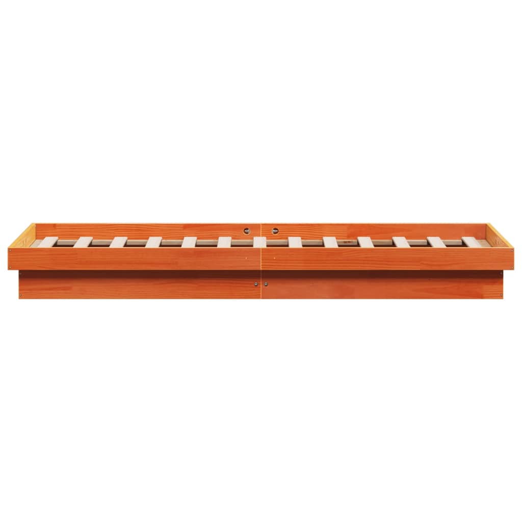 vidaXL LED Bed Frame without Mattress Wax Brown 120x200 cm Solid Wood
