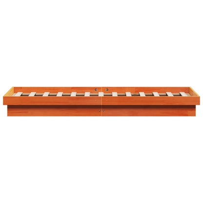vidaXL LED Bed Frame without Mattress Wax Brown 120x200 cm Solid Wood