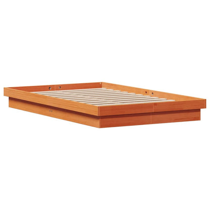vidaXL Bed Frame | Wax brown | Solid pine wood | Double | Bed Frame