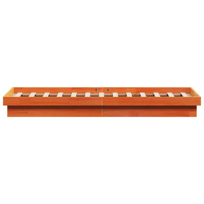 vidaXL LED Bed Frame without Mattress Wax Brown 140x200 cm Solid Wood