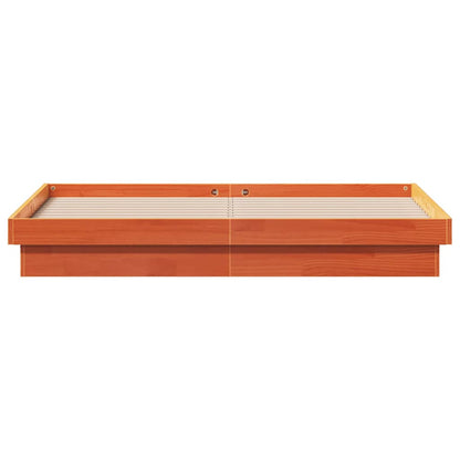 vidaXL LED Bed Frame without Mattress Wax Brown 150x200 cm Solid Wood