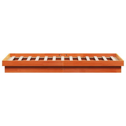 vidaXL LED Bed Frame without Mattress Wax Brown 160x200 cm Solid Wood