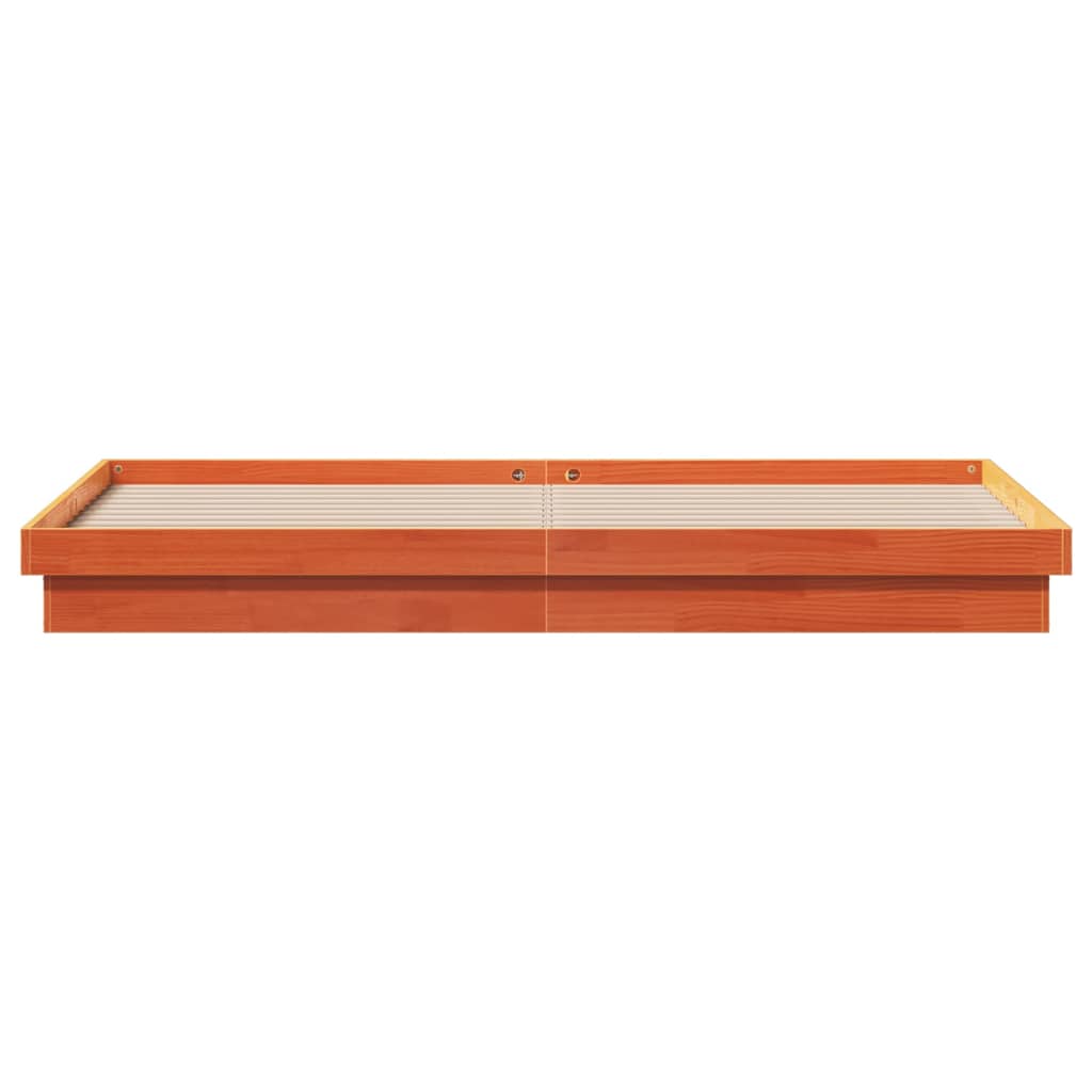 vidaXL Bed Frame | Wax Brown | Solid Pine Wood, Plywood slats | Double
