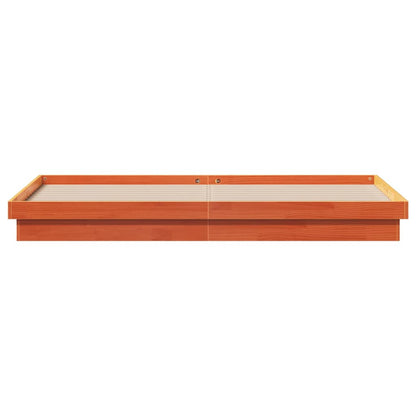 vidaXL Bed Frame | Wax Brown | Solid Pine Wood, Plywood slats | Double