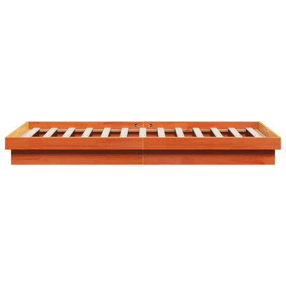 vidaXL Bed Frame | Wax Brown | Solid Pine Wood, Plywood slats | Double