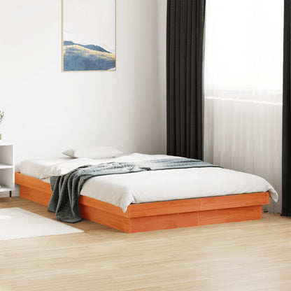 vidaXL Bed Frame | Wax brown | Solid pine wood, Plywood | Small Double