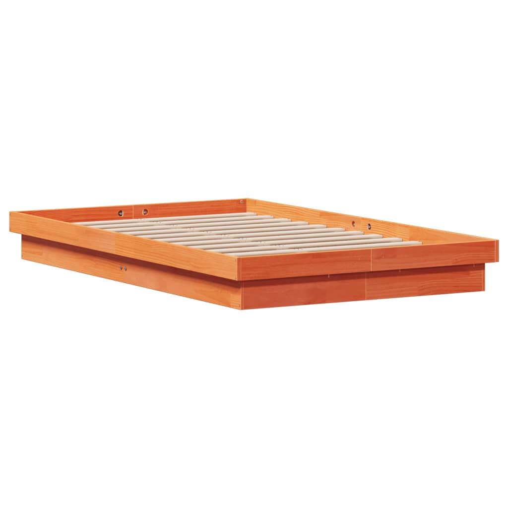 vidaXL Bed Frame | Wax brown | Solid pine wood, Plywood | Small Double