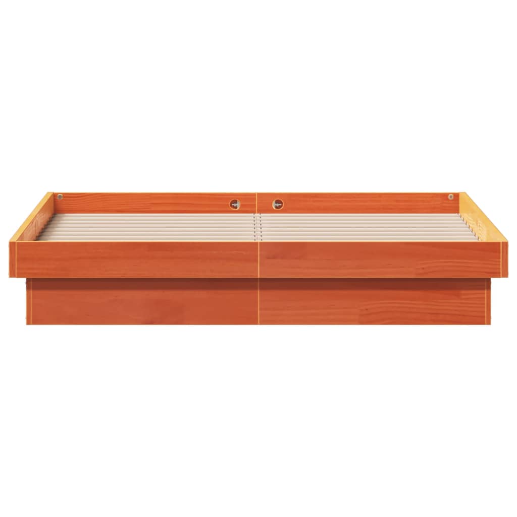 vidaXL Bed Frame | Wax brown | Solid pine wood, Plywood | Small Double