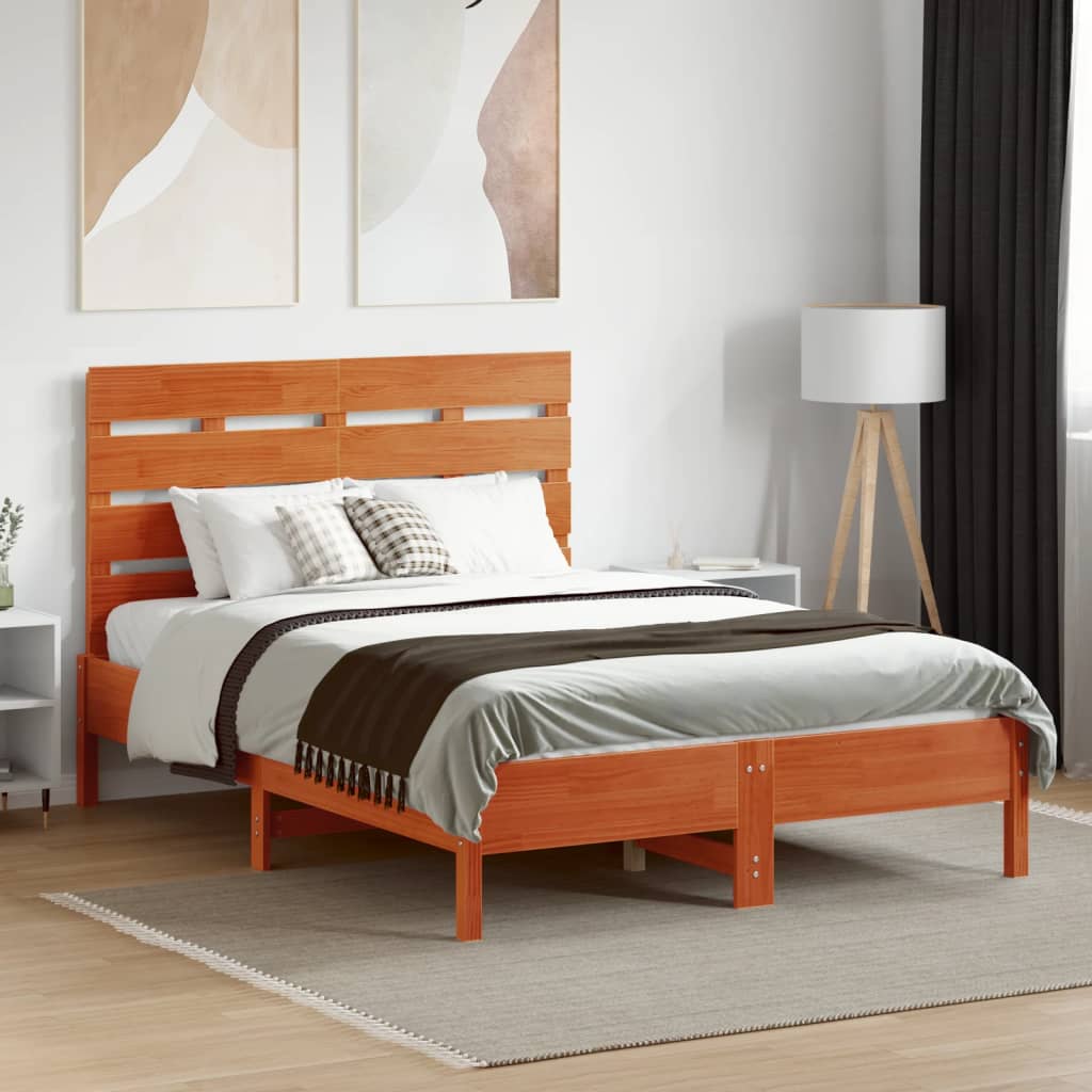 vidaXL Headboard Wax Brown 120 cm Solid Wood Pine