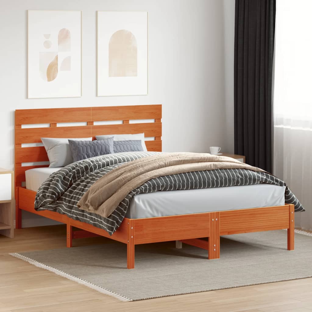 vidaXL Headboard Wax Brown 150 cm Solid Wood Pine
