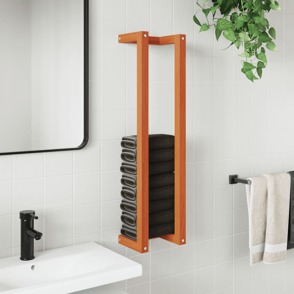 vidaXL Towel Rack Wax Brown 23x18x90 cm Solid Wood Pine