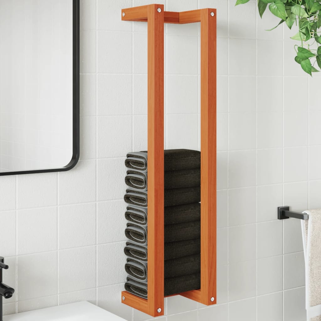 vidaXL Towel Rack Wax Brown 23x18x90 cm Solid Wood Pine