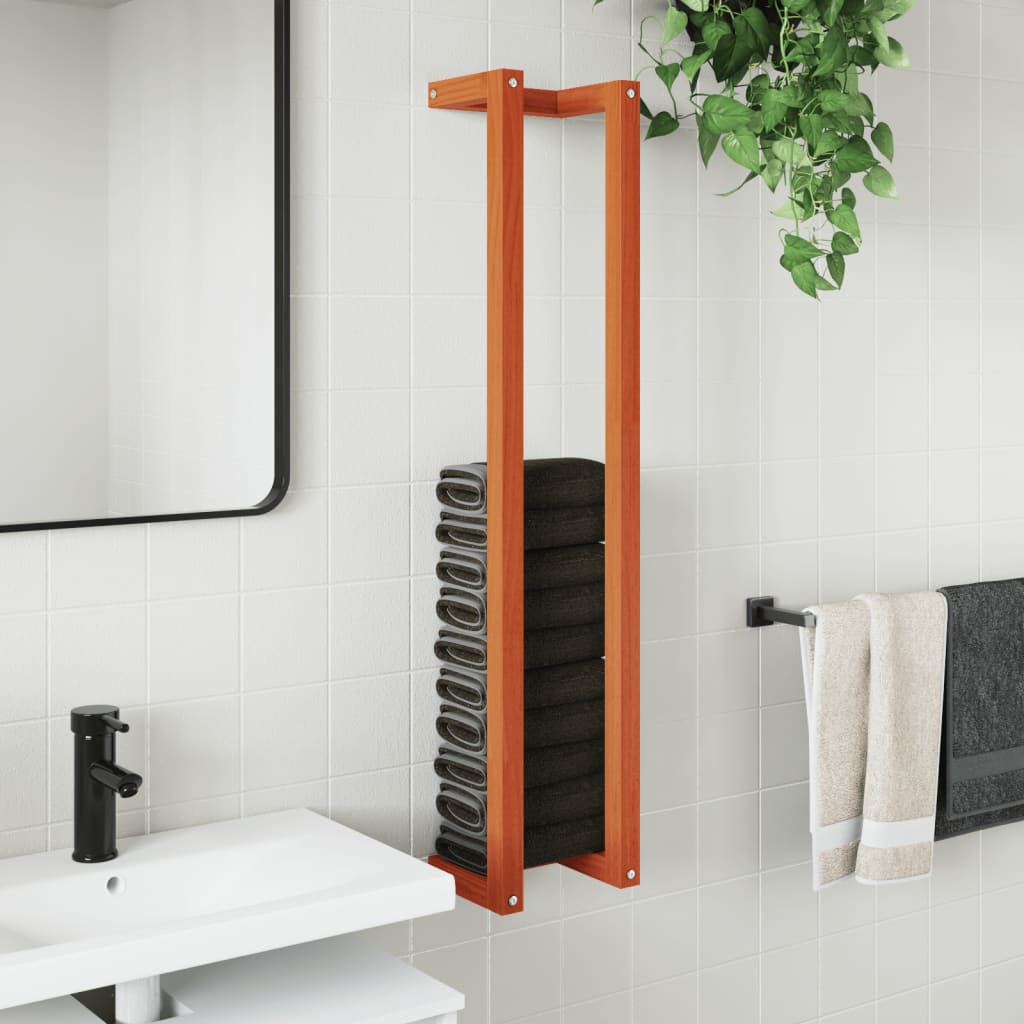vidaXL Towel Rack Wax Brown 23x18x110 cm Solid Wood Pine