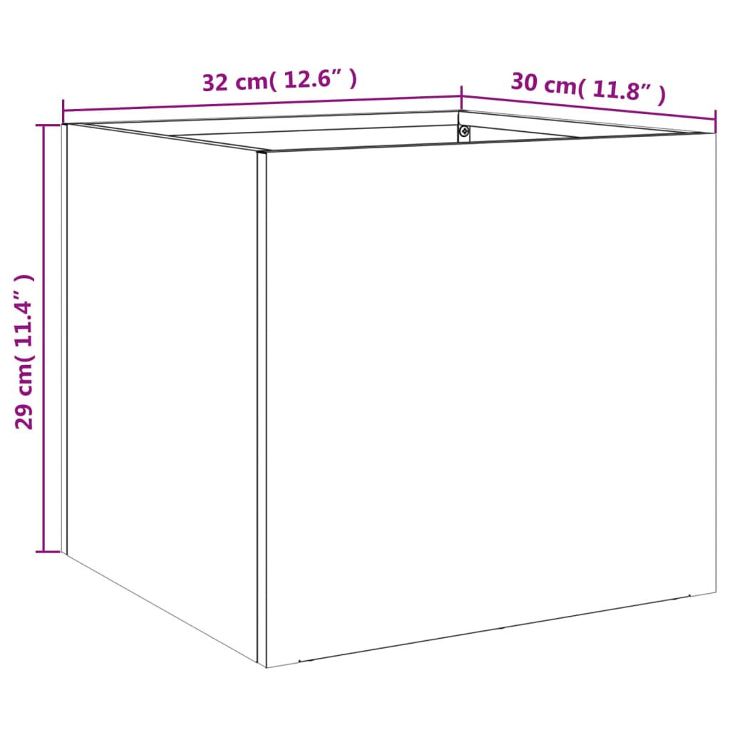 vidaXL Planter Black 32x30x29 cm Steel
