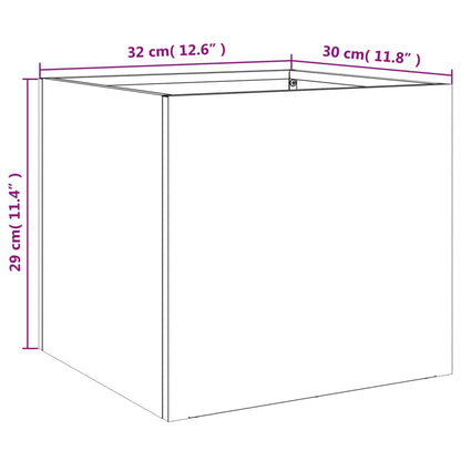 vidaXL Planter White 32x30x29 cm Steel