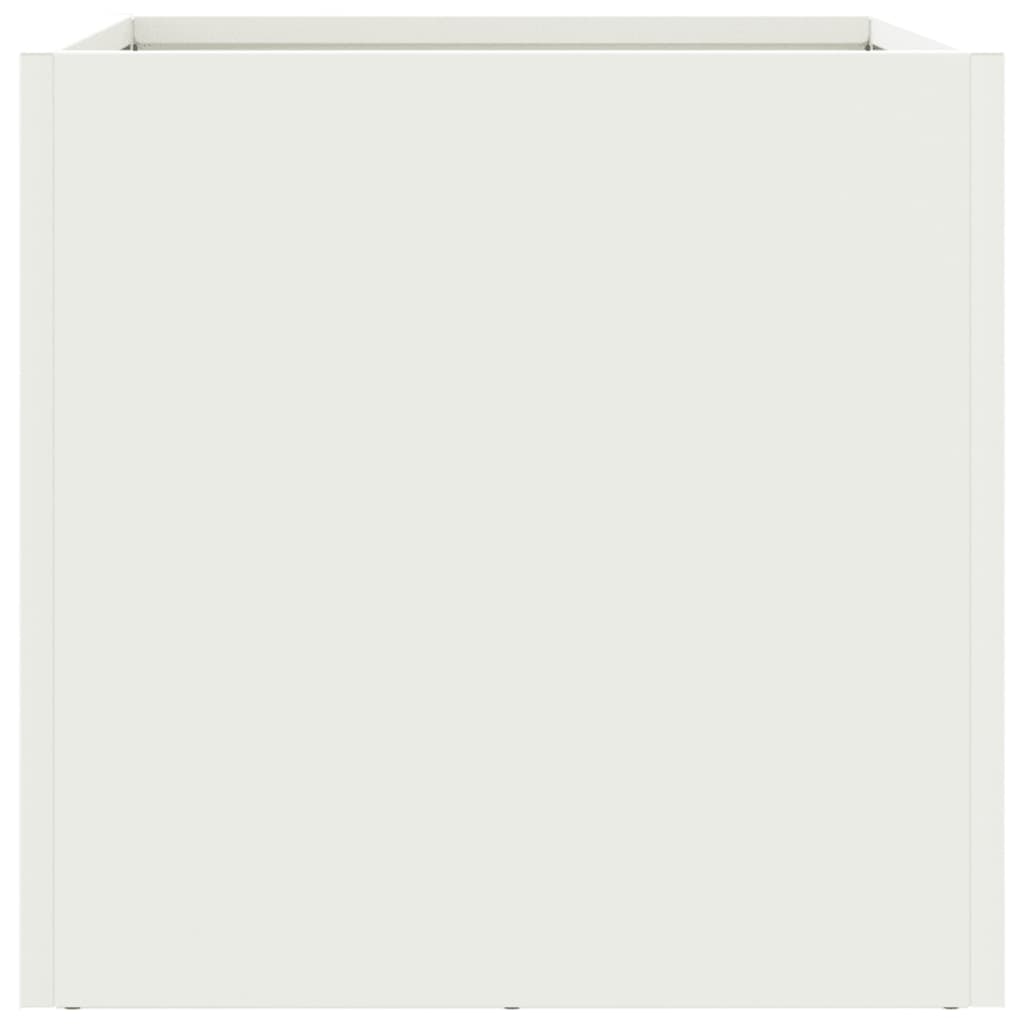 vidaXL Planters 2 pcs White 32x30x29 cm Steel