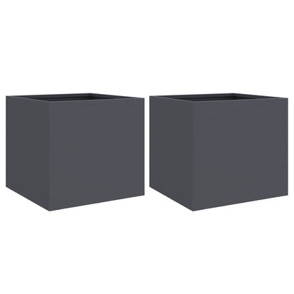 vidaXL Planters 2 pcs Anthracite 32x30x29 cm Cold-rolled Steel