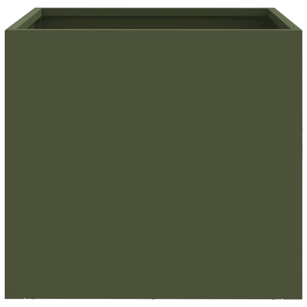vidaXL Planters 2 pcs Olive Green 32x30x29 cm Steel