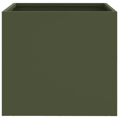 vidaXL Planters 2 pcs Olive Green 32x30x29 cm Steel