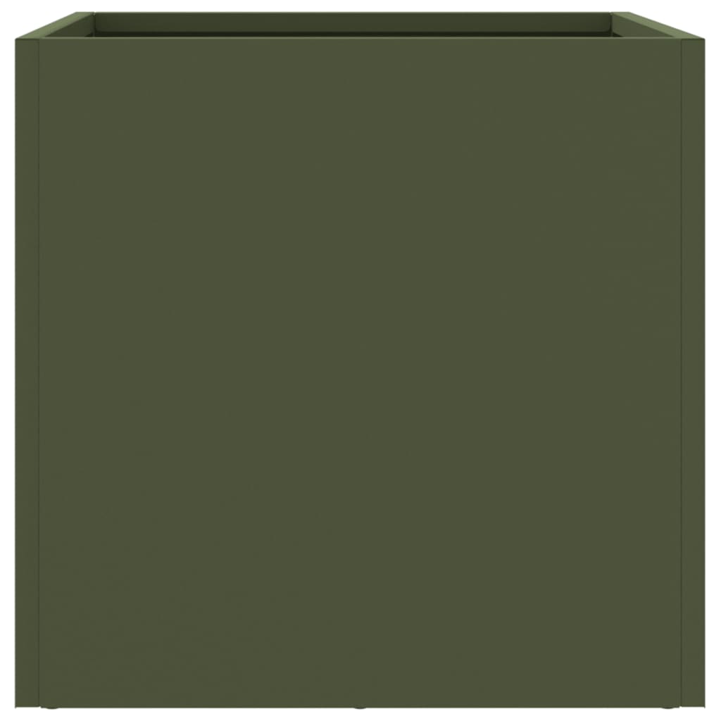 vidaXL Planters 2 pcs Olive Green 32x30x29 cm Steel