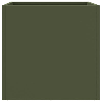 vidaXL Planters 2 pcs Olive Green 32x30x29 cm Steel