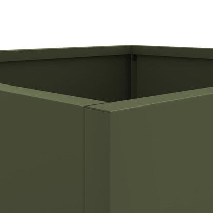 vidaXL Planters 2 pcs Olive Green 32x30x29 cm Steel