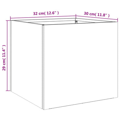 vidaXL Planters 2 pcs Olive Green 32x30x29 cm Steel