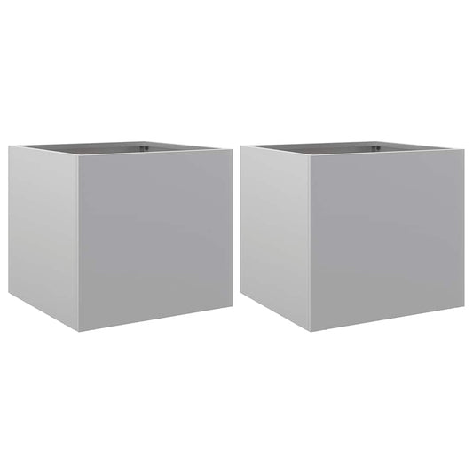 vidaXL Planters 2 pcs Silver 32x30x29 cm Galvanised Steel