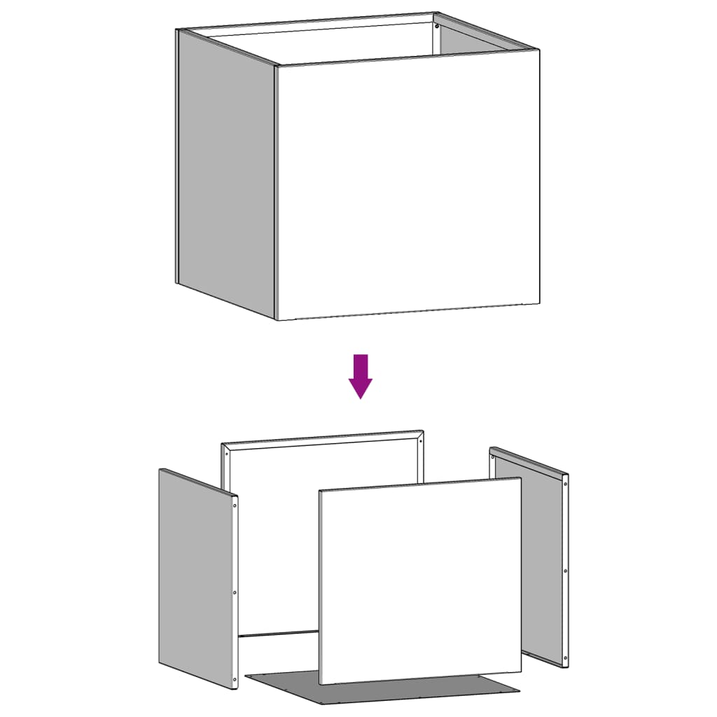 vidaXL Planter White 42x40x39 cm Steel