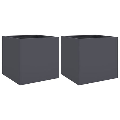 vidaXL Planters 2 pcs Anthracite 42x40x39 cm Steel