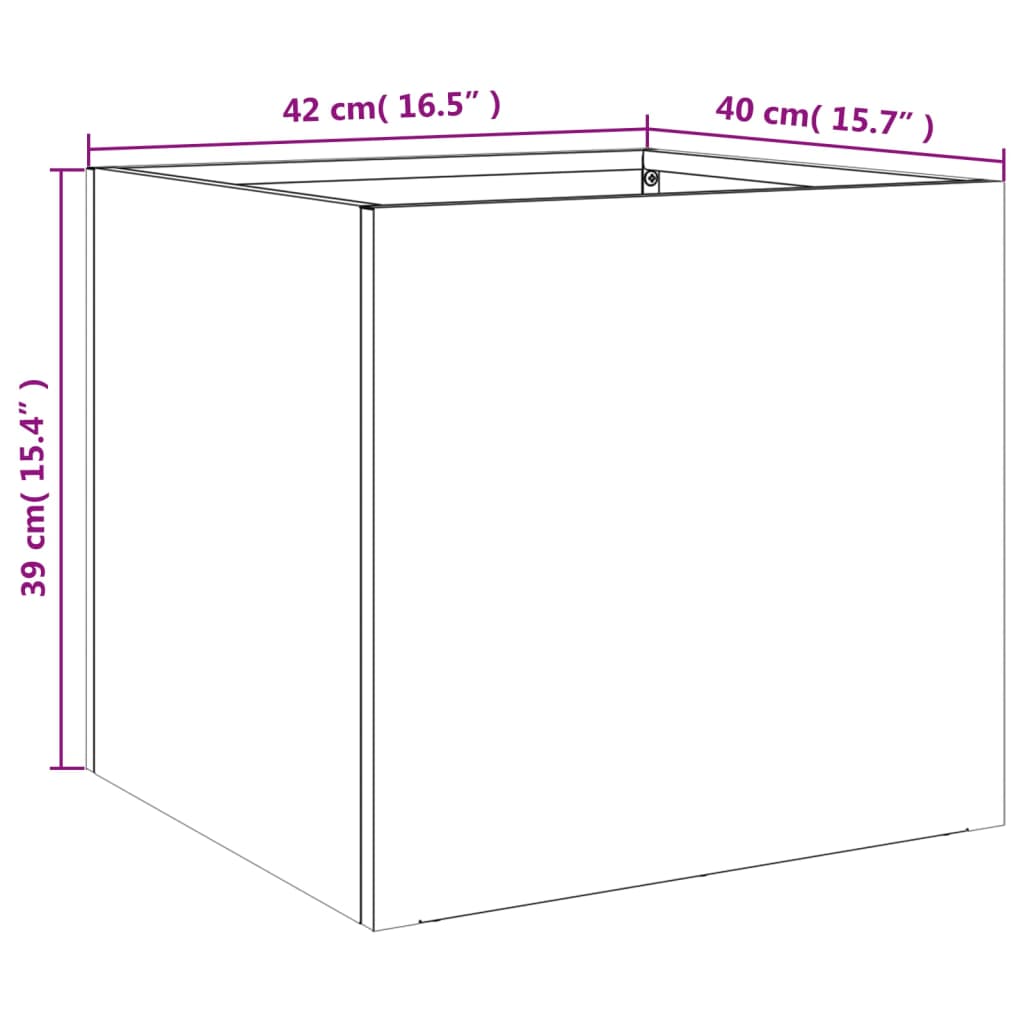vidaXL Planters 2 pcs Anthracite 42x40x39 cm Steel
