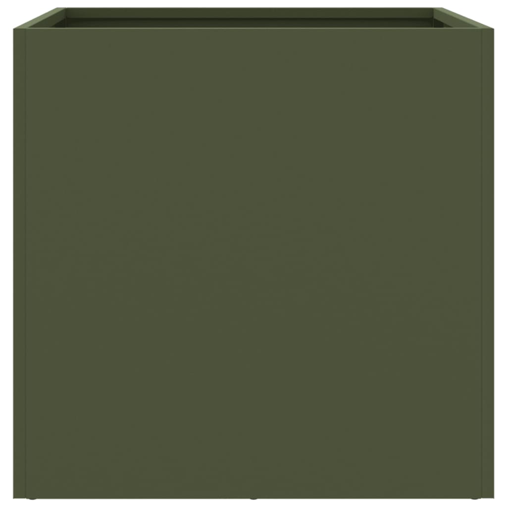 vidaXL Planters 2 pcs Olive Green 42x40x39 cm Steel
