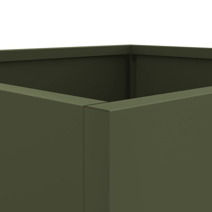 vidaXL Planters 2 pcs Olive Green 42x40x39 cm Steel