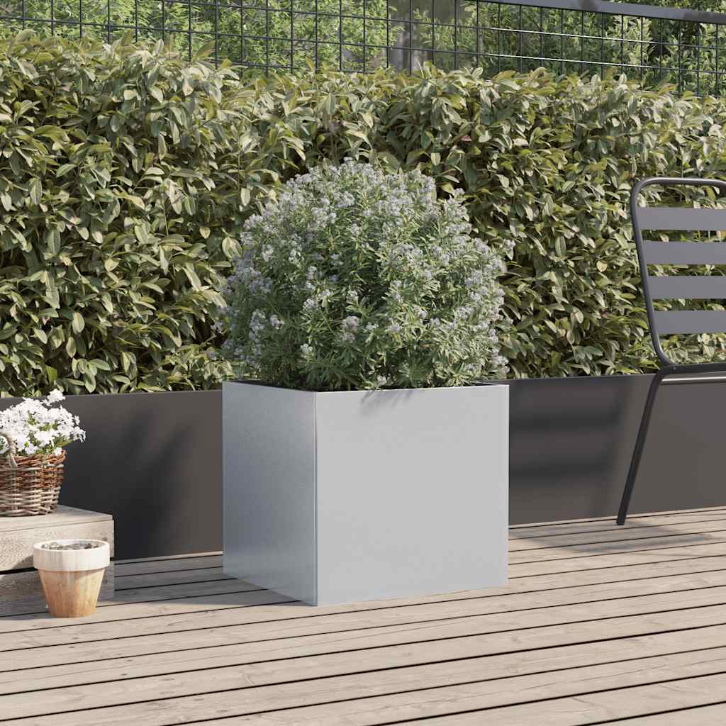 vidaXL Planter Silver 42x40x39 cm Galvanised Steel