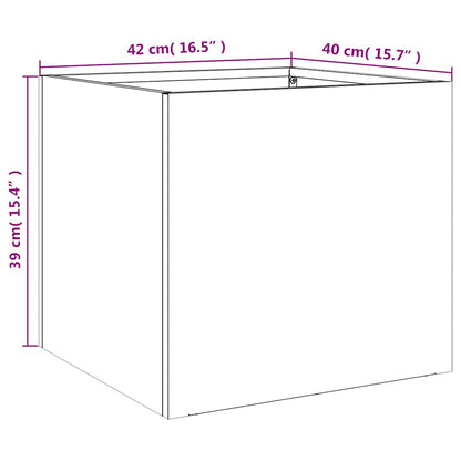 vidaXL Planter Silver 42x40x39 cm Galvanised Steel
