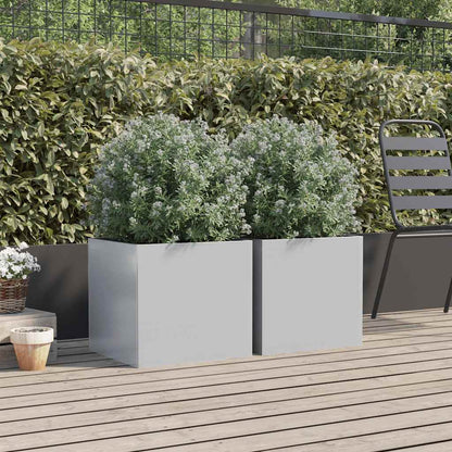 vidaXL Planters 2 pcs Silver 42x40x39 cm Galvanised Steel