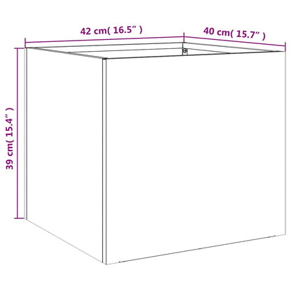 vidaXL Planters 2 pcs Silver 42x40x39 cm Galvanised Steel