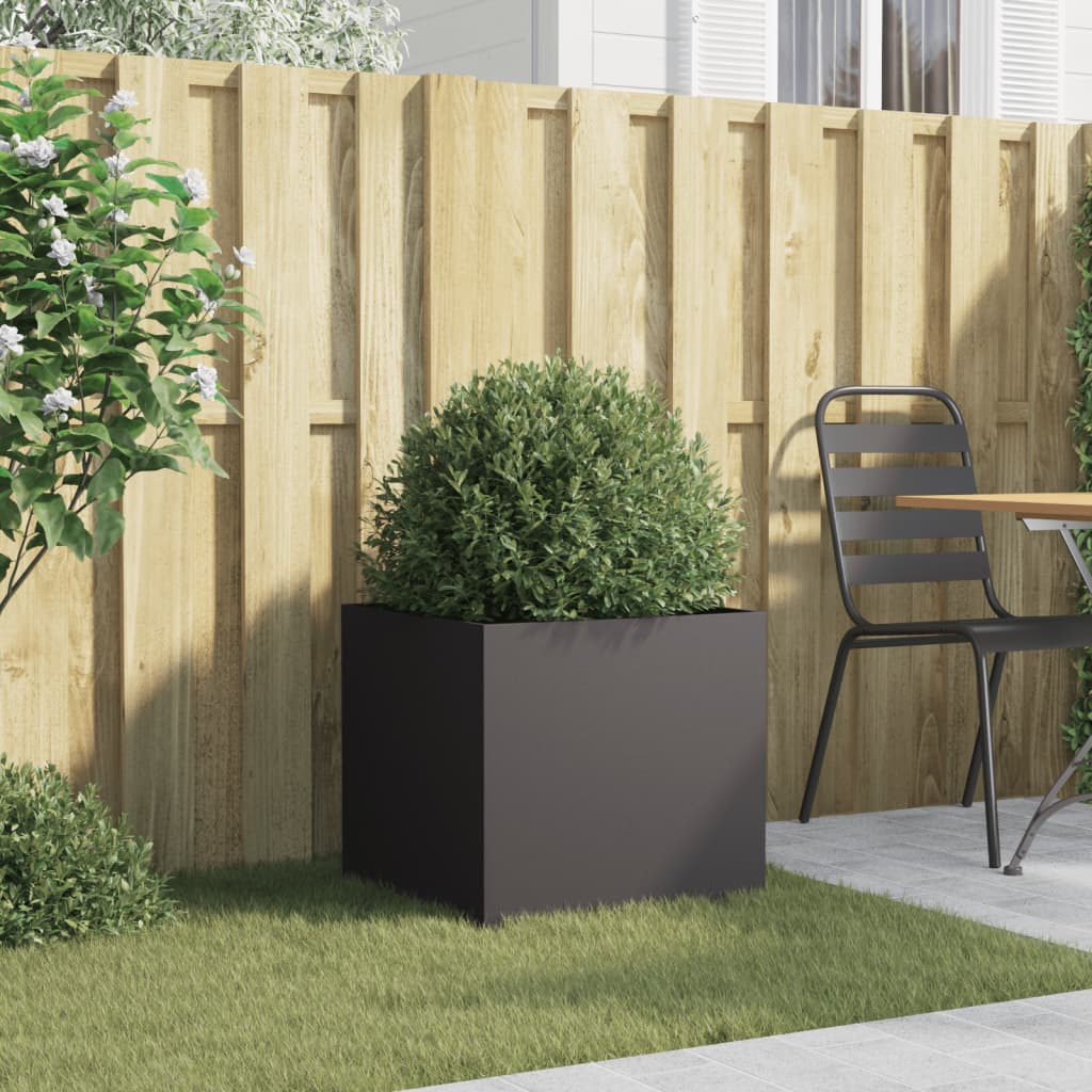 vidaXL Planter Black 49x47x46 cm Steel