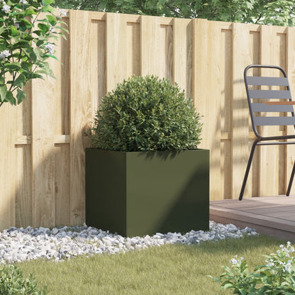 vidaXL Planter Olive Green 49x47x46 cm Steel