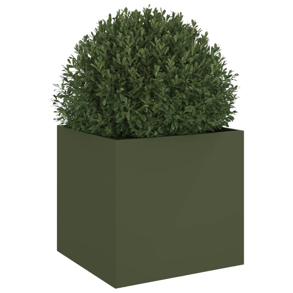 vidaXL Planter Olive Green 49x47x46 cm Steel